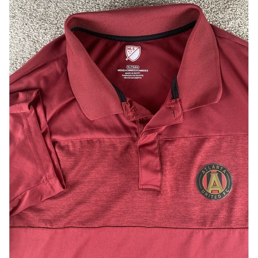 Official MLS Atlanta United FC Polo Shirt Red Colorblock Mens XL Performance